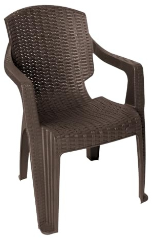 Garronda 1 STK. Gartenstuhl stapelbar Rattan-Optik GD-0254 Braun | Outdoor Sessel, Gartensessel, Balkonmöbel, Gartenmöbel Set, UV-beständig, wetterfest, pflegeleicht, für Balkon und Terrasse