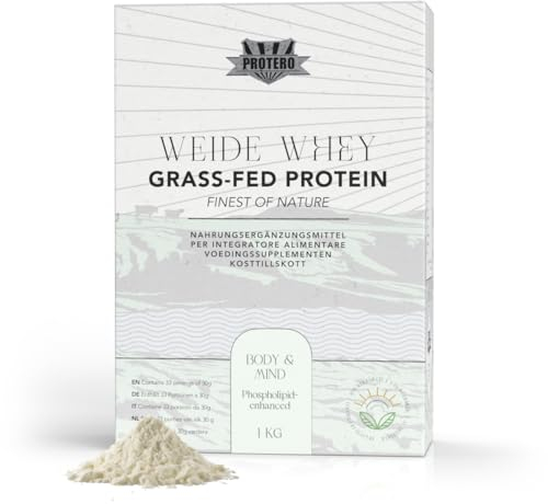 Protero Weide Whey ohne Zusätze | 1 Zutat: natürliches Eiweißpulver aus Weidemilch | extra cremig - 1kg