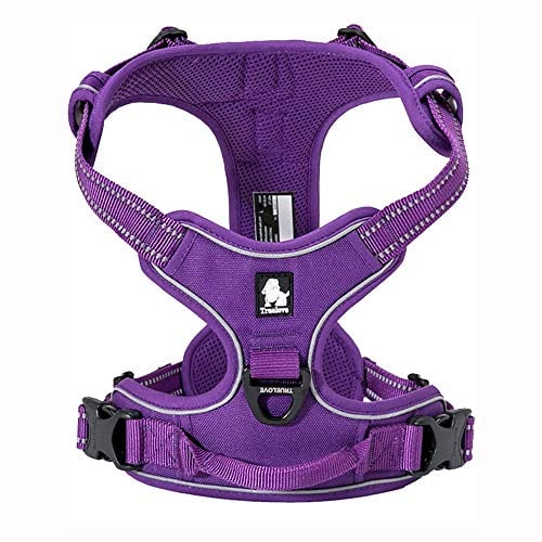 Truelove Dog Harness TLH5651 No-pull Reflective Stitching Ensure Night Visibility, Outdoor Adventure Big Dog Harness Perfect Match Puppy Vest Now Available (Purple,XS)