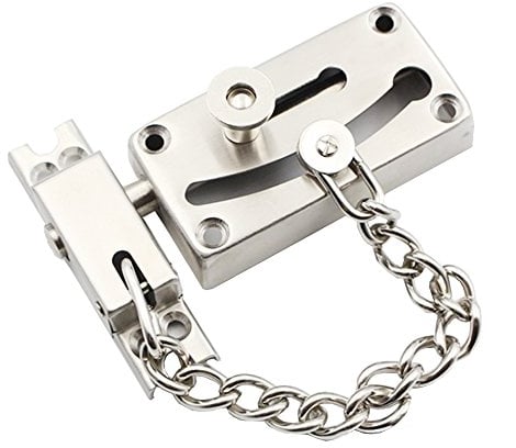 Alloy Security Window Door Guard Restrictor Lock Latch With Safety Chain - Stainless Steel Casting Extruded Slide Bolt