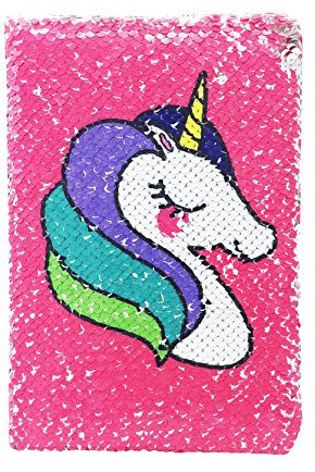 EXERZ Reversible Pailletten Notizbuch/Journal, Meerjungfrau Tagebuch/Magie Notizblock, Für Büro/Schule/Geschenk. Modisch Zu Besitzen - In Einhorn/Silber