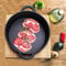 Crystals Cast Iron Frying Pot Pan Grill Backing Dinning Skillet with Wood Serving Board, Black