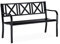Relaxdays, schwarz Gartenbank aus Metall, 2-Sitzer, robust, für Terrasse, Balkon, Ruhebank HxBxT 81 x 127 x 56 cm, Stahl, 10026112