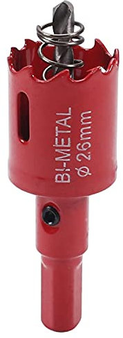 Utoolmart Scie cloche bimétallique 26 mm Lame de scie cloche en acier haute vitesse M42 Profondeur de coupe de 25 mm avec poignée triangulaire pour panneau de fibres de bois en plastique