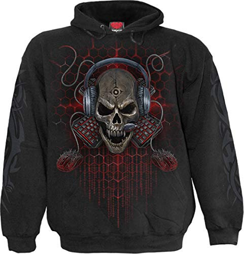 Spiral PC Gamer Männer Kapuzenpullover schwarz M 100% Baumwolle Gaming, Gothic, Horror, Rockwear