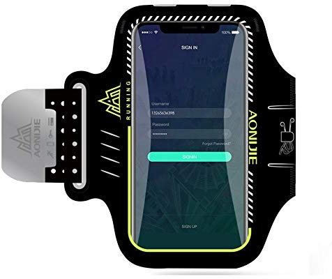 DFV mobile - Professional Cover Neoprene Armband Sport Walking Running Fitness Cycling Gym for iPhone SE (2020) - Black