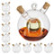 Relaxdays 10 Aceiteras & Vinagreras, 2 en 1, Tapón de Corcho, 375 ml & 50 ml, Cristal, Transparente