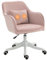 HOMCOM Chaise de Bureau Velours Fauteuil Bureau massant Coussin Lombaire intégré Hauteur réglable pivotante 360° Rose poudré
