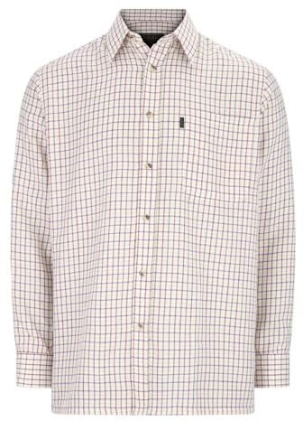 WALKER AND HAWKES - Men's Green Easy Care Chequered Murton Country Plain Smart Easy Iron Shirt - Red - 2X-Large (46'')