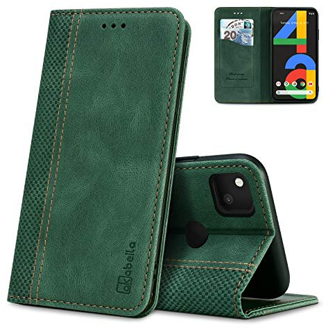AKABEILA Hülle für Google Pixel 4A 4G Handyhülle PU Leder Klapphülle Brieftasche Schutzhülle Case mit Kartenfach Standfunktion Magnetisch