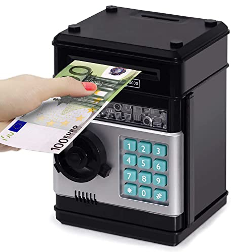 Auped Tirelire électronique Tirelire électronique avec Mot de Passe, Mini ATM Coffre-Fort pour Les Enfants, Anniversaire Cadeau de Noël pour garçons et Filles