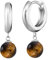 Engelsrufer Damen Creole aus Sterling Silber mit Tigerauge Perle Kraftstein Anhänger, Clipverschluss, nickelfrei, 13mm, ERE-TE-CR