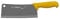 Starrett Professional Stainless Steel Chefs Kitchen Cleaver Knives - Wide Rectangular Profile - 8-inch (200mm) - Yellow Handle
