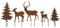 LB H&F 5er Set ROSTSTECKER Hirsch/REH/Bäume Familie Herbstdeko Gartendeko Deko Dekoration Dekofigur Herbst Winter Metall Rost (Hirsch Set)