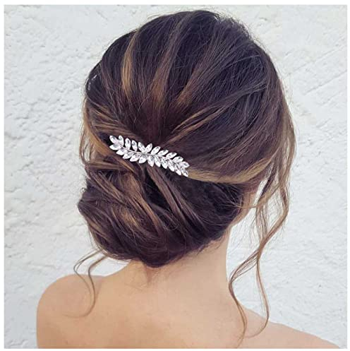 Yheakne Kristall Hochzeit Haarspange Barrette Silber Strass Haarspange Clips Bling Braut Kopfschmuck Kopfschmuck Kristall Haarspange Glanz Cz Braut Haarzubehör Für Frauen Und Mädchen (silber)