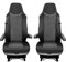 Sitzbezüge LKW Truck Man TGL TGX TGS Passform Öko-Leder Schwarz/Grau 1+1