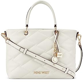 Nine West Damen Regan Elite Satchel Schulranzen und Umhängetaschen, Milk
