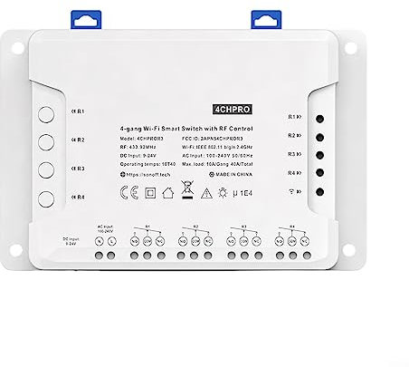 4CH PRO R3 4-Gang Switch Intelligent,433Hz RF Telecomando Voice Remote Control