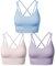 SEGRILA Sport BH Damen Bustier Gepolstert Ohne Bügel mit gekreuzten Rückenpartien für Yoga Fitness, Rosa,lila,blau, L