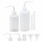 2Pcs Bottiglia di lavaggio trasparente, 250ml/500ml Bottiglia di spremitura con imbuto a scala Narrow Bocca Di Plastica Trasparente Spruzzatori Dispenser per Giardinaggio, casa, laboratorio (H01)