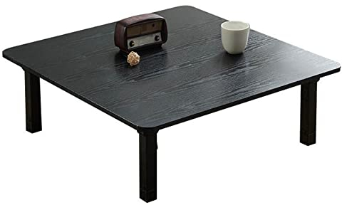 Couchtisch, klappbar, Esstisch, japanischer niedriger quadratischer Tisch, Kang-Tisch, Bodentisch, Kleiner Schreibtisch, für Tatami-Schlafzimmer, Erkerfenster, Teestube, 80 x 80 x 30 cm