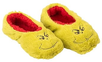 United Labels Grinch Hausschuhe Plüsch für Damen, Grün, 39-42, Pantoffeln Winter, Puschen Weihnachten