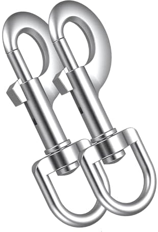 Xkzhrr 2 Stück karabinerhaken mit drehgelenk, Hundeleine Schnallen, Silber Swivel Bergsteigen Schnalle Haken, für Hundeleine, Bergsteigen, karabinerhaken Edelstahl,karabiner mit drehgelenk