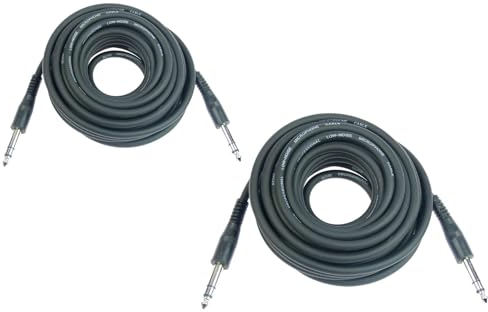 Adam Hall 2 x K3BVV0600ECO - 6 m Stereo 6,3 mm Klinkekabel Patchkabel symmetrisch TRS 3 pol male schwarz, 3 Star Serie
