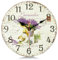 Lafocuse Lautlos Wanduhr Lavendel Lila Vintage, Retro Holz Shabby Chic Wanduhren Deko Ohne Ticken für Wohnzimmer Schlafzimmer Küchen Büro 30cm