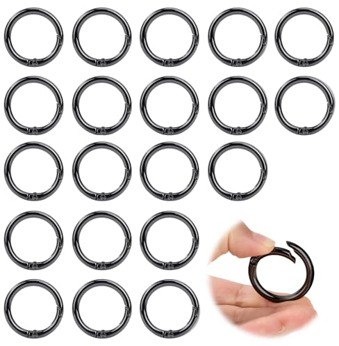 Rund Karabiner Feder O Ringe Zink Legierung Rund Karabinerhaken für Schlüsselanhänger Tasche Geldbörse und Handtasche 32mm 20 Stück