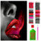 ARTULIO Diamond Painting Set - Rote Lippen auf dunklem Hintergrund - 40x60 cm - Groß XXL - 5D Diamant Painting Bilder DIY, Diamond Painting Erwachsene