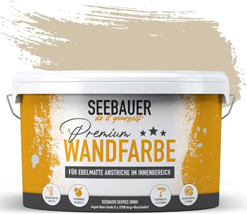 SEEBAUER diy Peinture murale marron pour intérieur (No. 638 Mace Flower 5,0 Litre) Tons marron haute opacité