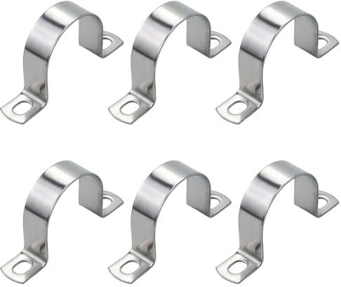 Pipe Strap Clamp Ø 2 Inch, Heavy Duty Metal U Bracket with 2 Holes - Stainless Steel Conduit Clamps - Pipe Mounting Brackets | Ø 50 mm | 7 Pcs
