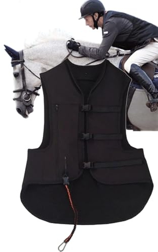 BLUEZY Airbag-Weste Für Den Reitsport, Airbagweste Herren, Damen, Kinder - Schwarz, XXXS-2XL