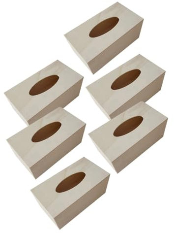 PAMINGONO Taschentuchbox Holz Serviettenhalter Rechteckig Selbstgemacht Bastelbox Zum Bemalen Glatt Poliert Für Zuhause Und Büro