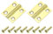 sourcing map 2 Pcs Folding Butt Hinges, 1 Inch Brass Small Door Hinges Butt Cabinet Hinges Folding Craft Hinges with Screws for Door Wooden Boxes Windows Dressers, Gold Tone