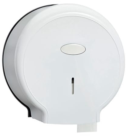 ANKROYU Toilet Paper Holder, ABS Single Roll Jumbo Tissue Dispenser, Water Proof Wall Mount Jumbo Roll Toilet Paper Dispenser for Bathrooms (White)