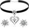 3 Stück Trachtenschmuck Damen Set,Trachtenkette Damen, Dirndl Schmuck,Edelweiß Trachten Samt Kropfband,Oktoberfest Schmuck Damen,Dirndl Kette,Dirndl Schmuck Damen Set,Kette Oktoberfest Damen
