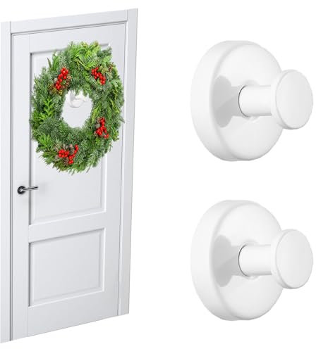 Xikangshun Suction Hooks for Bathroom, Vacuum Suction Cup Hooks Holder 304 Stainless Steel Waterproof (White, 2)