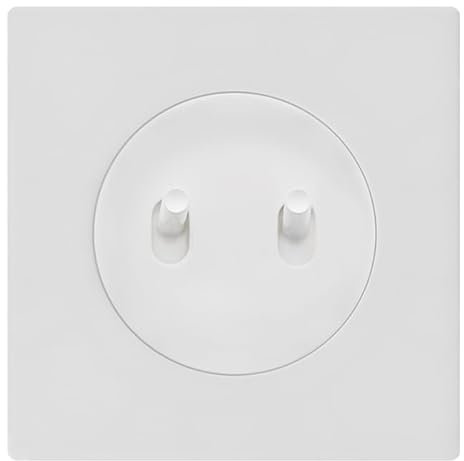 Fontini – Doble pulsador blanco con mando blanco brillante DOM y placa simple blanca – Control moderno y estético limpio