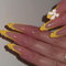 Lot de 24 faux ongles à coller sur des ongles acryliques en forme d'amande - Fruit d'orange - Pour femme