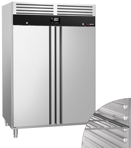 GGM Gastro | TC1200NDN | Tiefkühlschrank Edelstahl PREMIUM - GN 2/1-1200 Liter - mit 2 Türen
