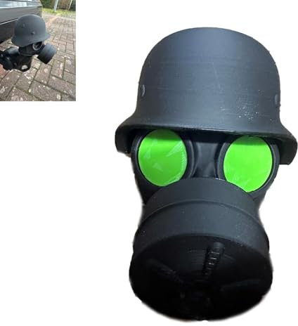 Homaskylynn Deckkappe Für Die Anhängerkupplung, Kunststoff Abdeckung Anhängerkupplung, Schutz Kappe Anhängerkupplung, Mütze Mit Helm Und Maske Mit Wunschaugenfarbe(Neongrün)