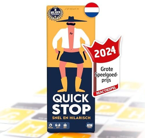 ATM Gaming QUICKSTOP – Niederländische Version - Das ultimative Kartenspiel für schnelle Denker & Lachen | Familien- & Partyspiel | Ab 10 Jahren | 2–7 Spieler | 30 min