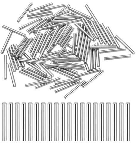 QUARKZMAN 100 Pcs 2mm x 20mm Goujons En Acier À Roulement Goujons Cylindriques Éléments De Fixation Tiges De Goujon Chevilles De Support De Diamètre +/-0.02mm, Ton Argenté