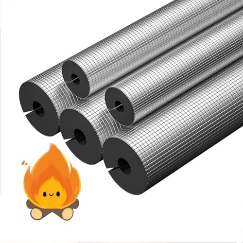 Insulation Foam Pipe Covers Aluminum,ID 16mm-114mm,Self-Seal Pipe Insulation Lagging for Padding,Bumper Corner Edge Protection,Handle Water Pipes,Length 0.9m 0.95m(48mm ID x 10mm Thick x 0.9m)