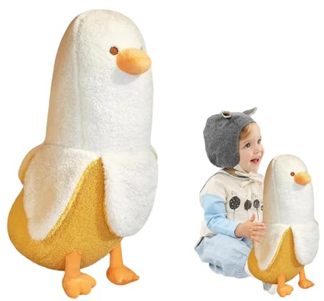 Billowvolve 50cm Niedliches Bananenente-Plüschtier Bananen-Ente Kawaii Enten-Kissen lüsch Banane Puppe Plüschkissen Lustiges Umarmungskissen Schlafkissen