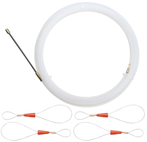 Electrical Wire Threader, 30M Fish Tape Wire Puller Through Wall, Rods Electrical Wire Threader Cable Running Puller Rods with 4 Metal Lock Wires for Insulation Pipe