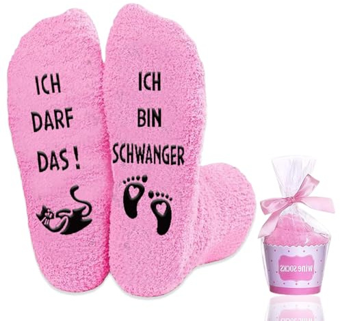 fshxj Geschenke für Schwangere,Adventskalender für Schwangere,Geschenke Mutter Werdende Schwangerschaft Socken,Schwanger Weihnachten,Rosa Motiv Weihnachten Adventskalender für Freundin Mama Frau