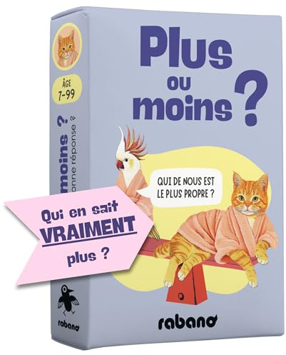 Rabano Art Plus ou Moins ? I Jeu d’estimation à partir de 2 Personnes I pour Adultes et Enfants à partir de 7 Ans I Excellent Jeu de Cartes pour 2 Joueurs et + I Jeu Familial, de société ou à Deux